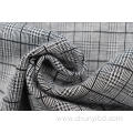 Black Checkered Jacquard Fabric In Black And White